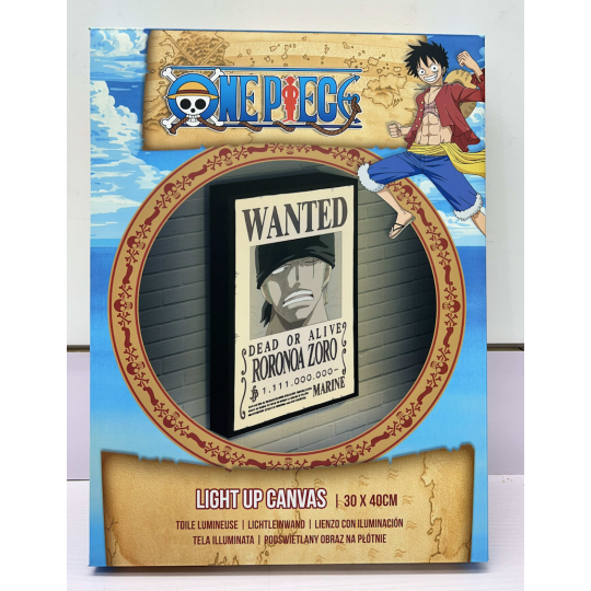 ONE PIECE - Zoro Wanted - Canvas Lumineux 40X30 Cm