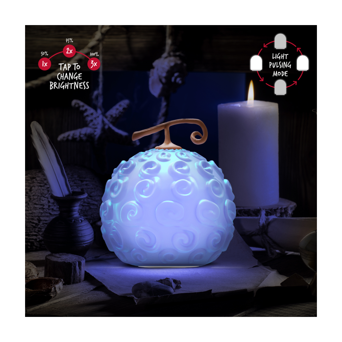 ONE PIECE NETFLIX - Fruit GumGum - Lampe SquishyGlo Rechargeable 15cm