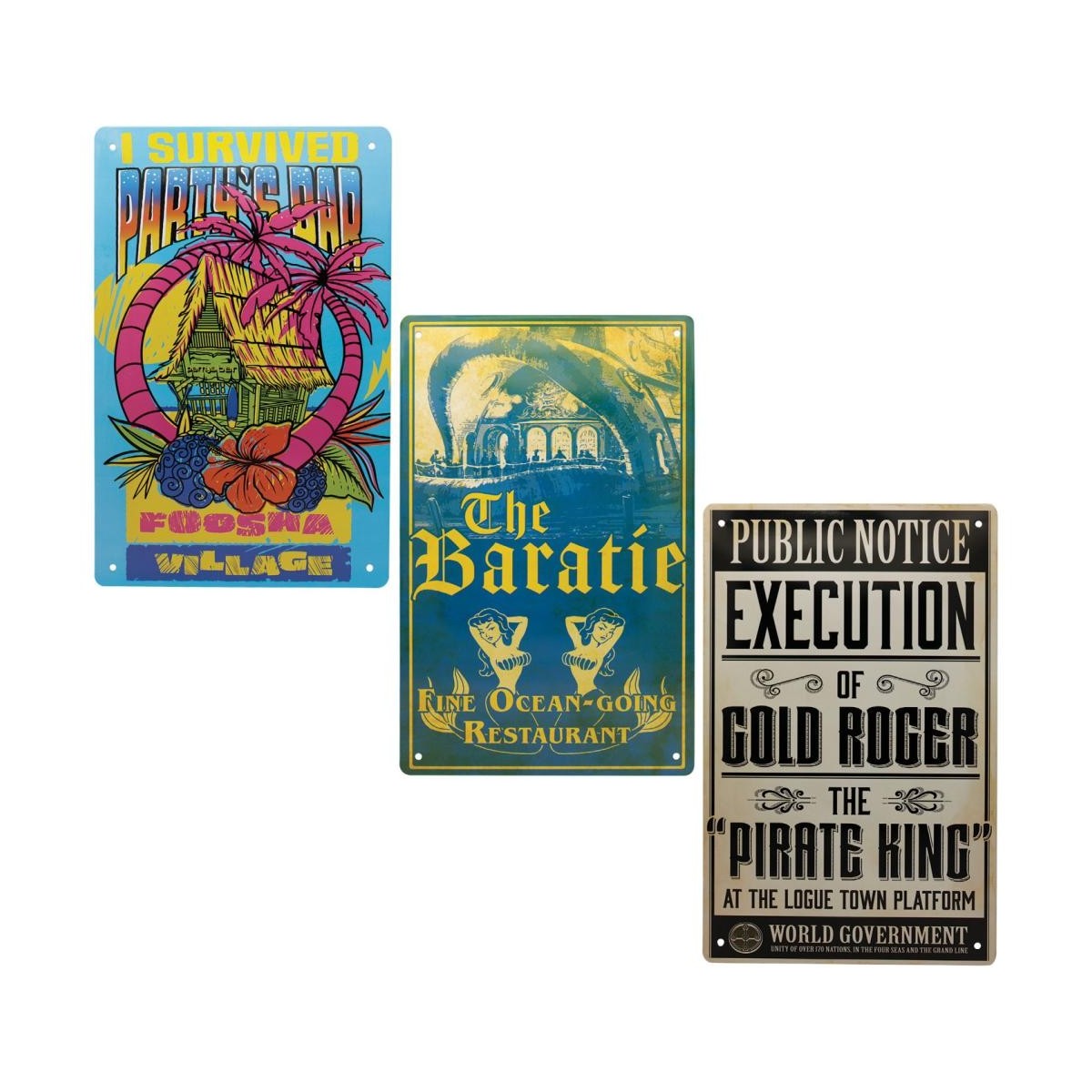 ONE PIECE NETFLIX - Set de 3 Plaques en Métal