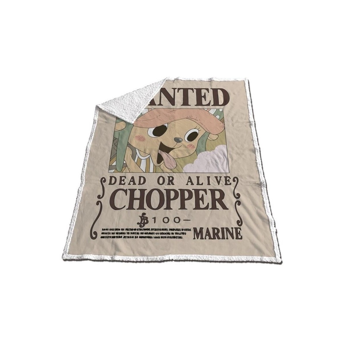 ONE PIECE - Couverture Sherpa 130x170cm - Chopper "Dead or Alive"