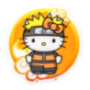 NARUTO x HELLO KITTY - Neon Mural Led - 30 cm