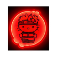 NARUTO x HELLO KITTY - Neon Mural Led - 30 cm