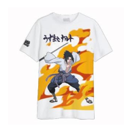 NARUTO SHIPPUDEN - Sasuke Uchiwa - T-Shirt Oversize Homme (L)