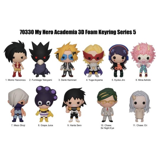 MY HERO ACADEMIA - Series 5 - 3D Foam Bag Clip (Display 24 Pcs)