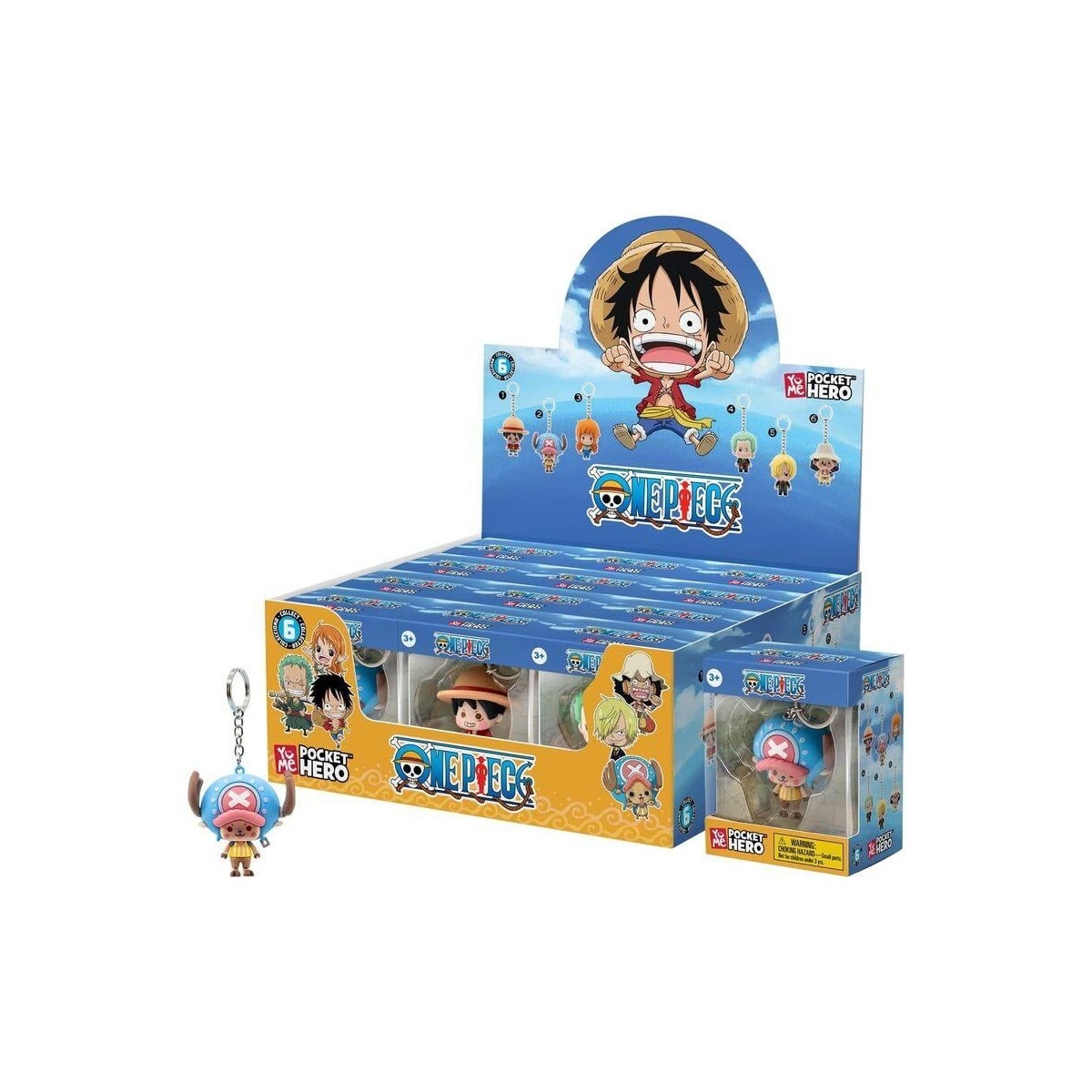 ONE PIECE - Pocket Hero - Assortiment 12 Porte-Clés WINDOW BOX 5.5cm